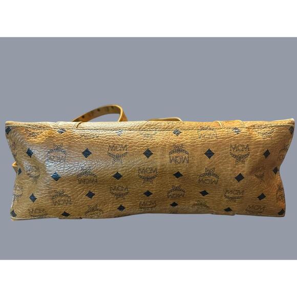 MCM Cognac Visetos Coated Canvas Tote Bag - Picture 4 of 8